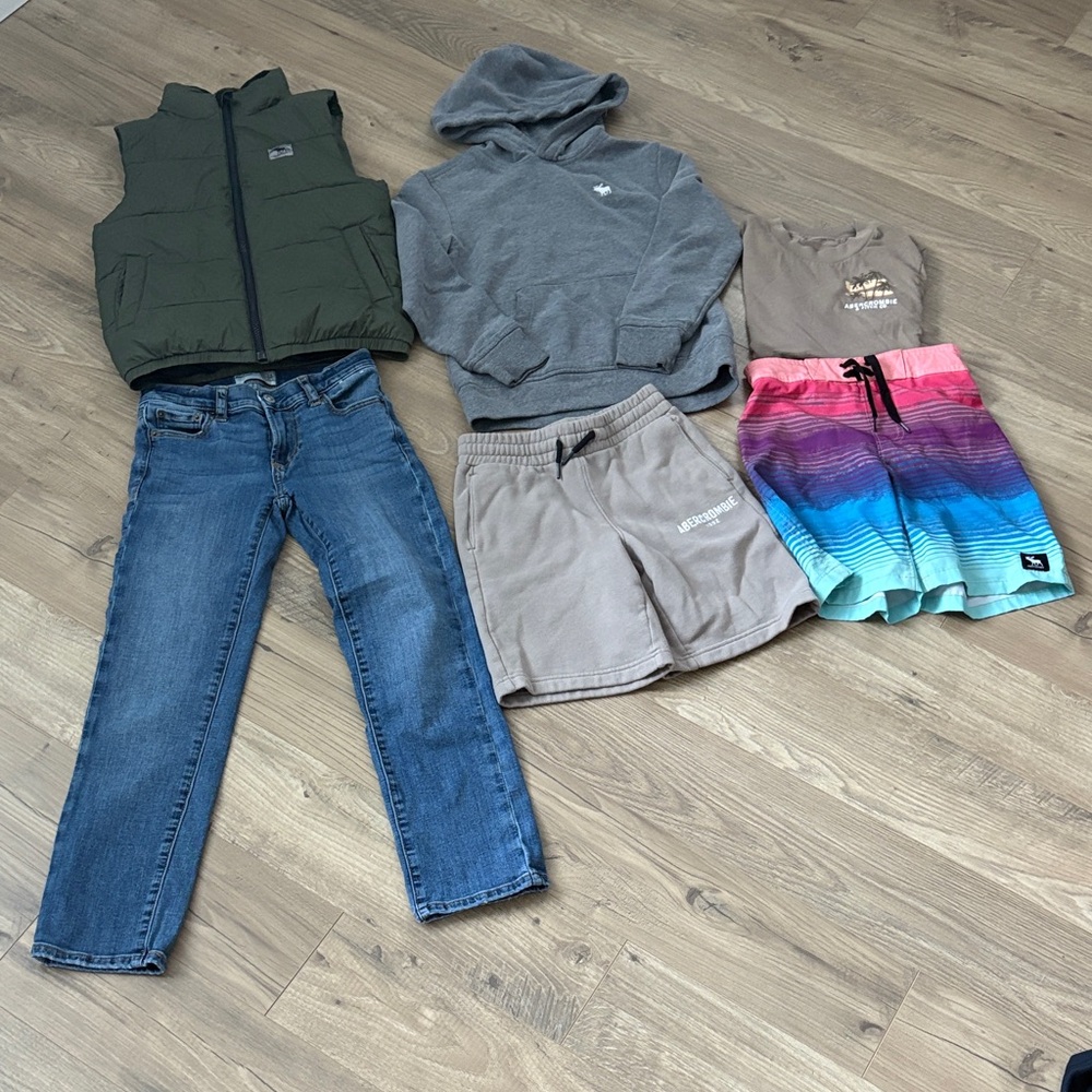 Abercrombie Kids Clothing Bundle with Hoodie, Vest, and Shorts